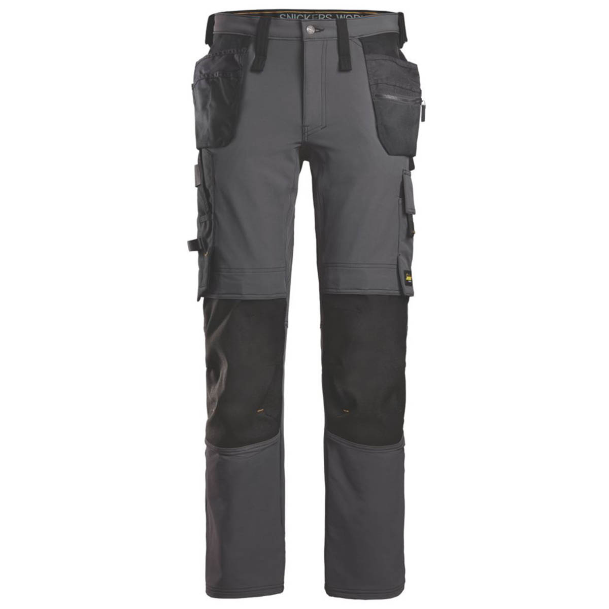 Snickers Work Trousers Mens Slim Fit Grey Black Stretch Multi Pockets 35"W 32"L - Image 1