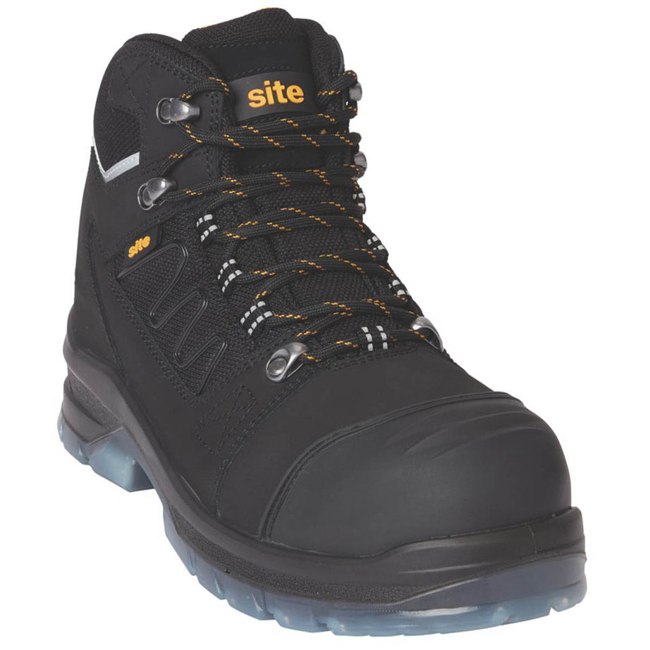 Site Safety Boots Men's Steel Toe Cap Waterproof Resistant Leather Black Size 9 - Image 1