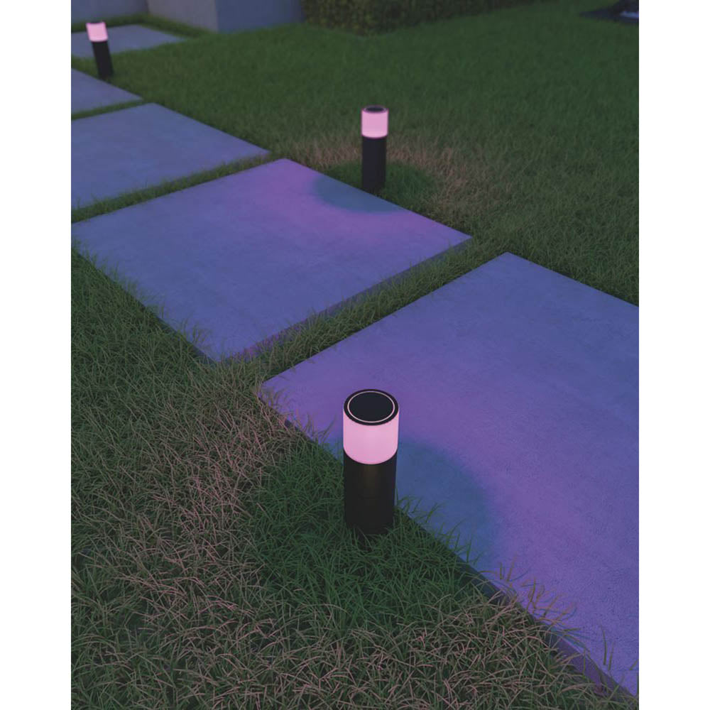 LED Smart Outdoor Post Light With Spike Garden Patio Black Adjustable Height - Image 3