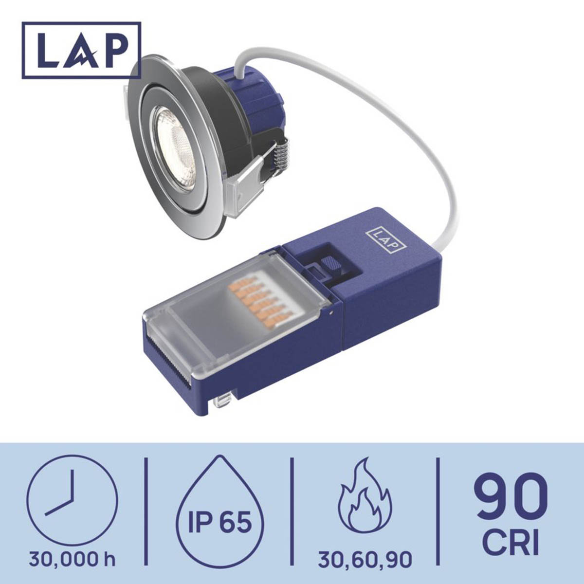 LED Downlights Tilt Fire Rated Bathroom Polished Chrome Dimmable CCT 10 Pack - Image 3