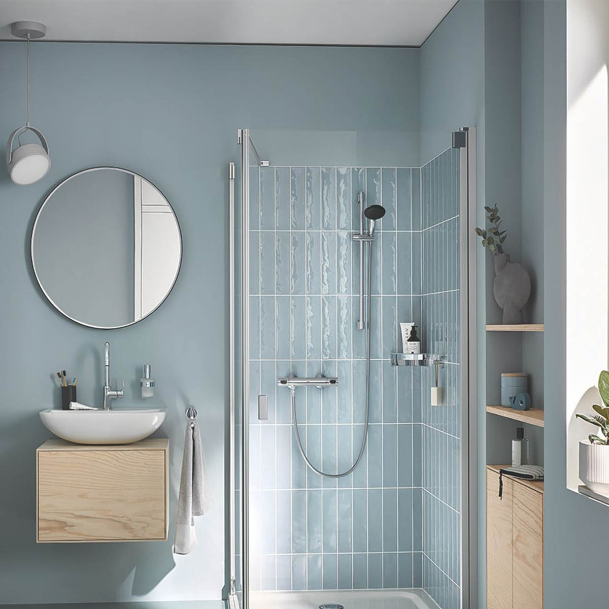 Grohe Shower Mixer Set Thermostatic Chrome Single Spray Pattern Adjustable - Image 5