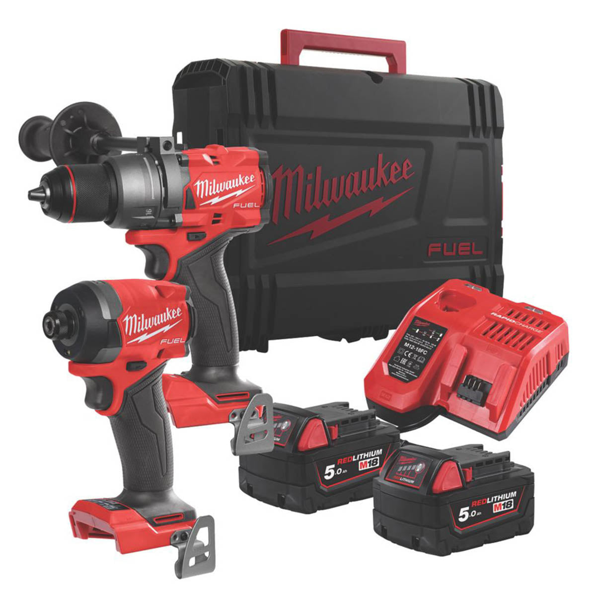 Milwaukee Percussion Drill Impact Driver Set Brushless M18 FPP2A3-502X 2x5.0Ah - Image 1