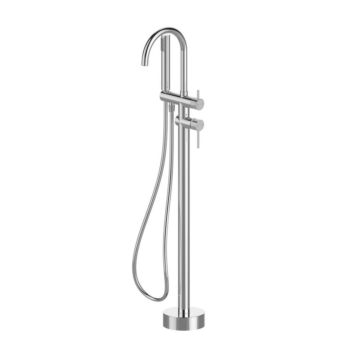 Swirl Shower Mixer Tap Floor Mounted Single Control Manual Chrome Modern 1161mm - Image 1