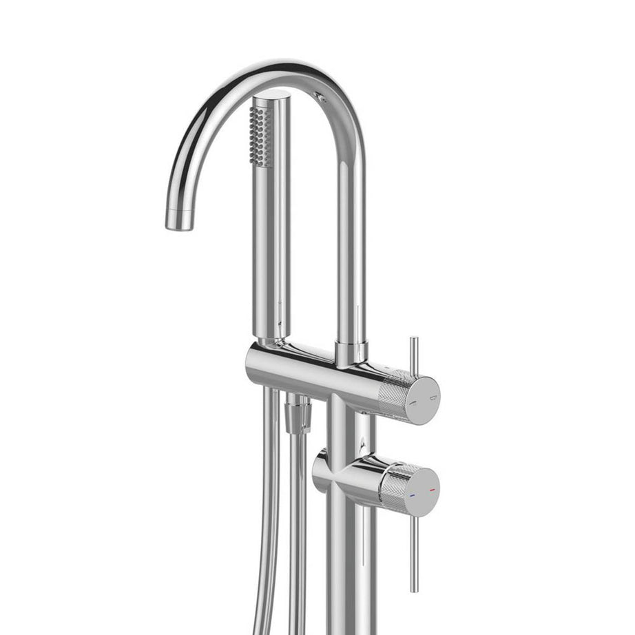 Swirl Shower Mixer Tap Melba Floor Mounted Single Control Manual Chrome 1161mm - Image 2