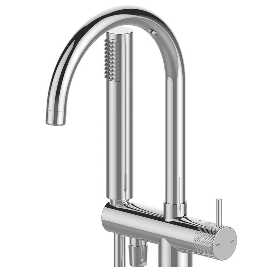 Swirl Shower Mixer Tap Melba Floor Mounted Single Control Manual Chrome 1161mm - Image 5