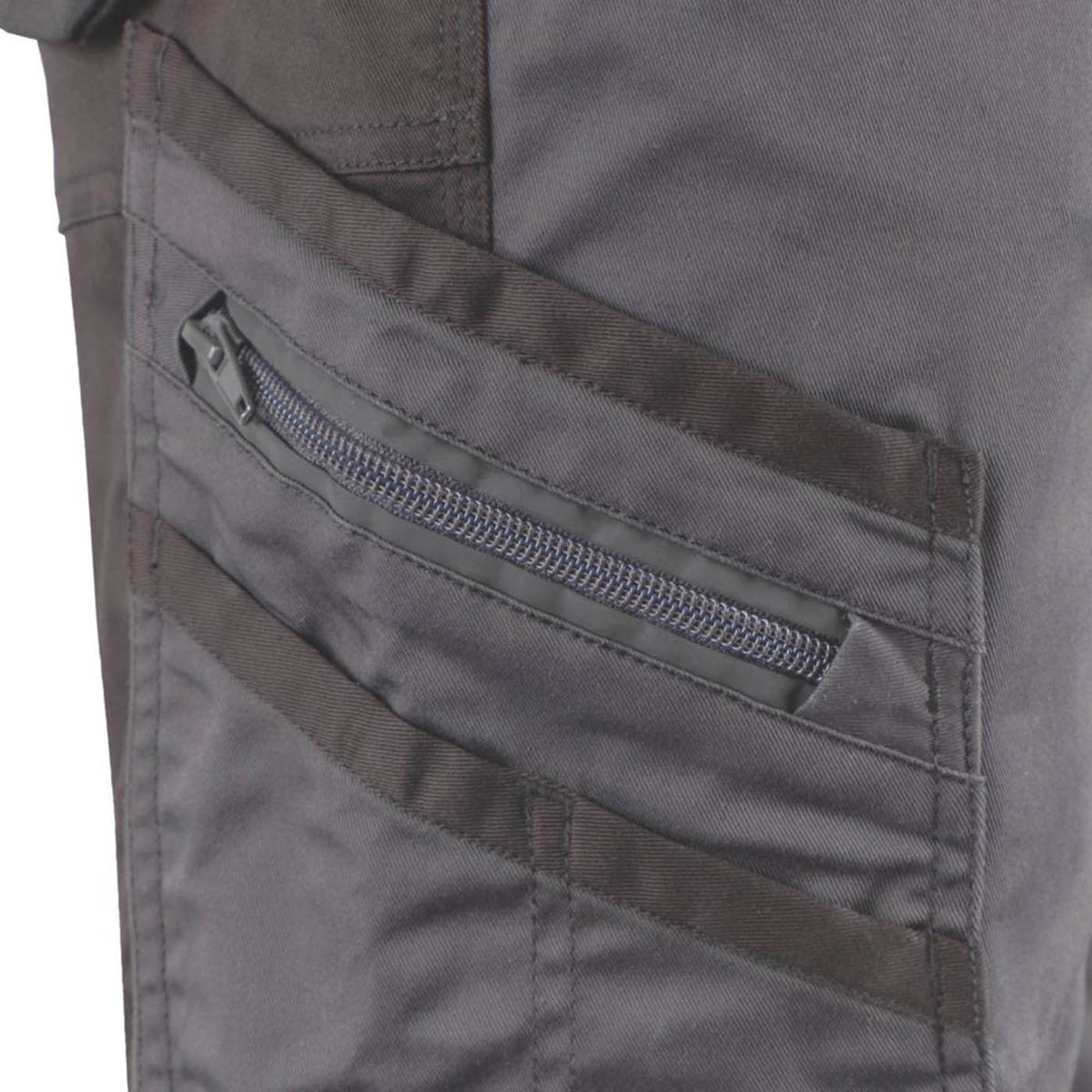Site Work Trousers Mens Slim Fit Grey Black Breathable Multi Pockets 30W 30L - Image 6
