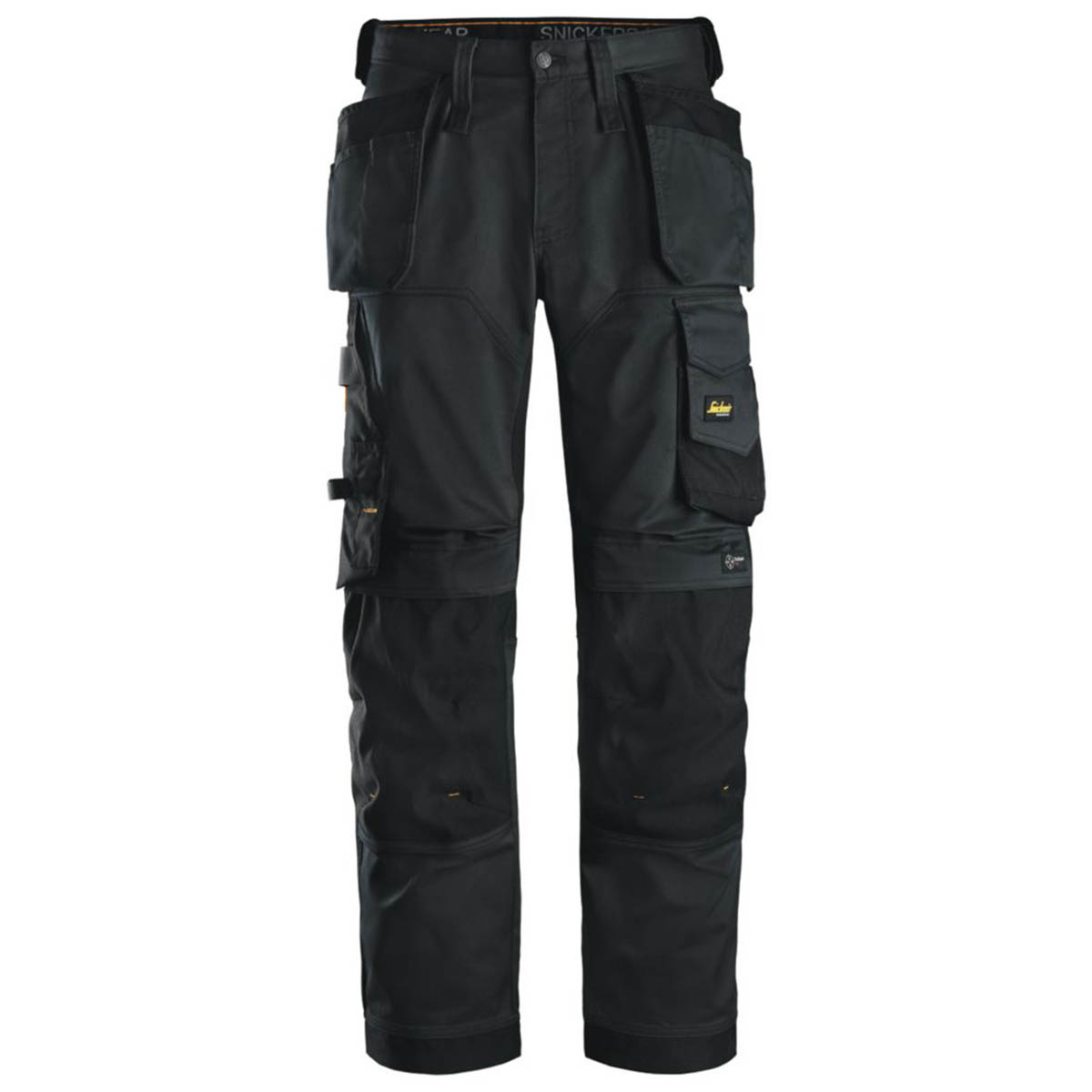 Snickers Mens Work Trousers Stretch Black Breathable Holster Pockets 36" W 30" L - Image 1