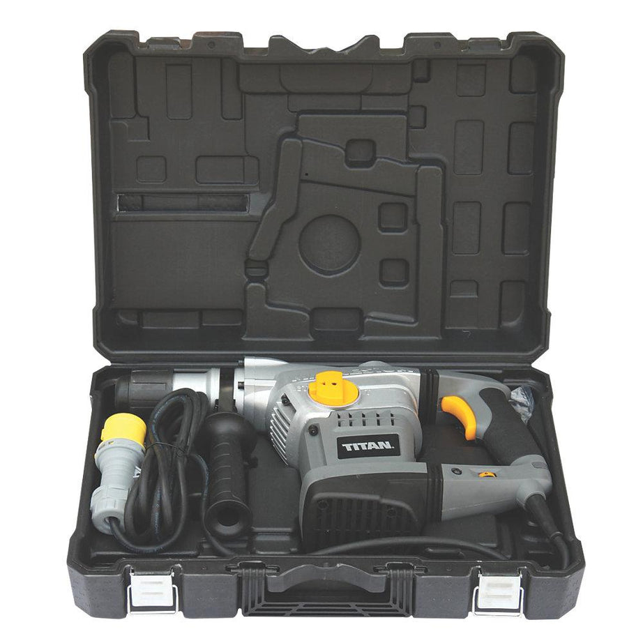Titan SDS Hammer Drill & Chisel Electric 6-Speeds Anti Vibration Carry Case 110V - Image 2