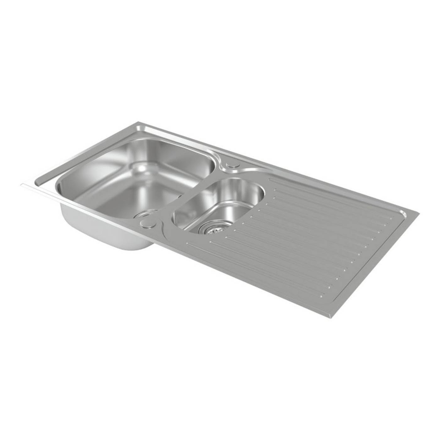 Carysil Kitchen Sink 1.5 Bowl Stainless Steel Inset Rectangular Reversible - Image 1
