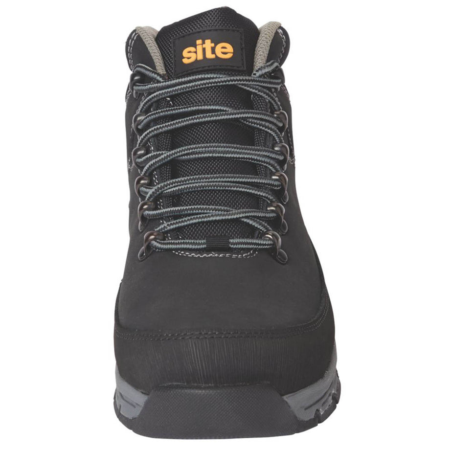 Site Unisex Safety Boots Black Nubuck Leather Steel Toe Cap Comfortable Size 7 - Image 3