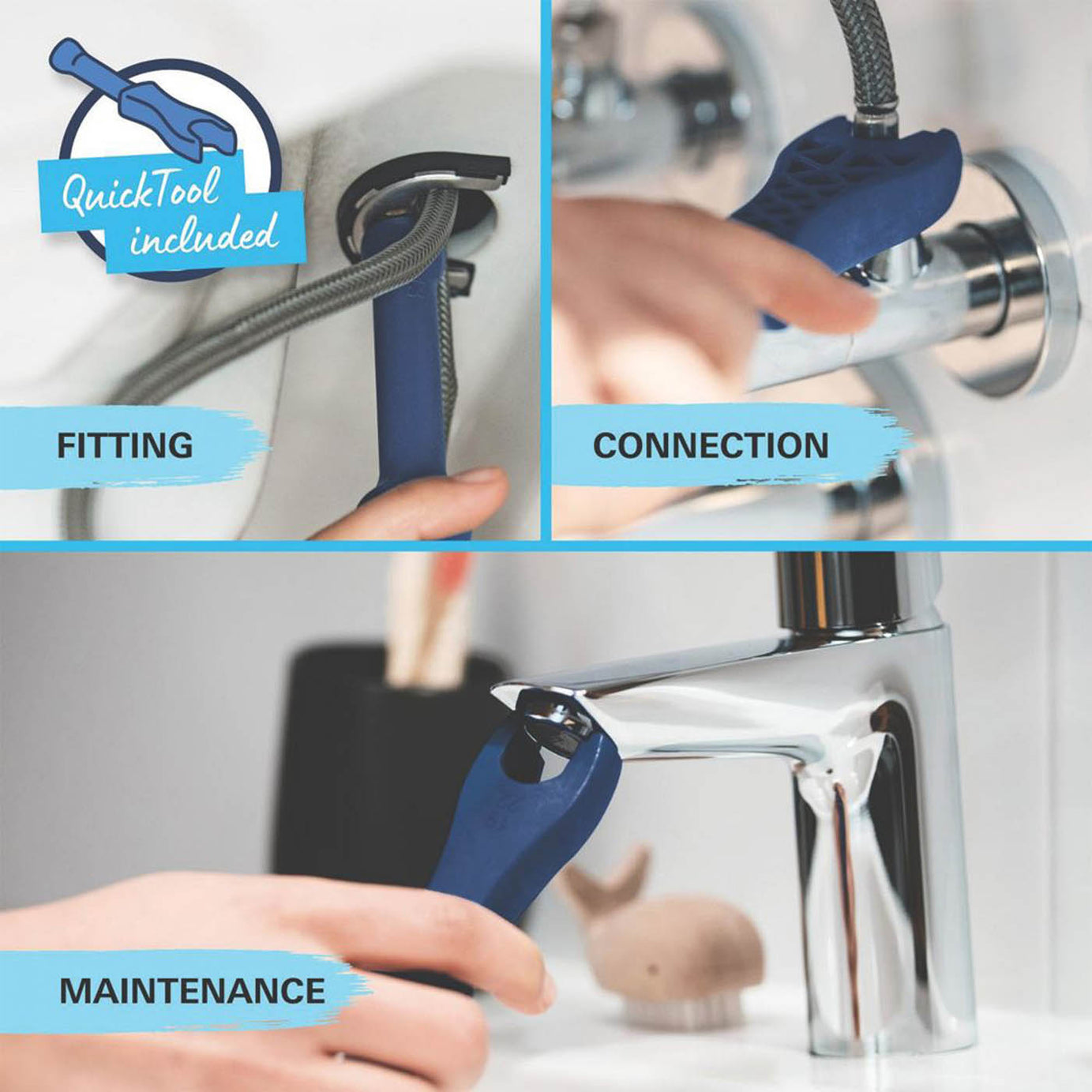 Grohe Basin Mixer Tap Quickfix Matt Black 192mm Single Lever With Clicker Waste - Image 3