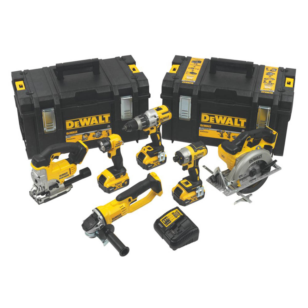 DeWalt Power Tool Kit Cordless 18V 3x5Ah Li-Ion DCK694P3-GB Charger Set of 6 - Image 1