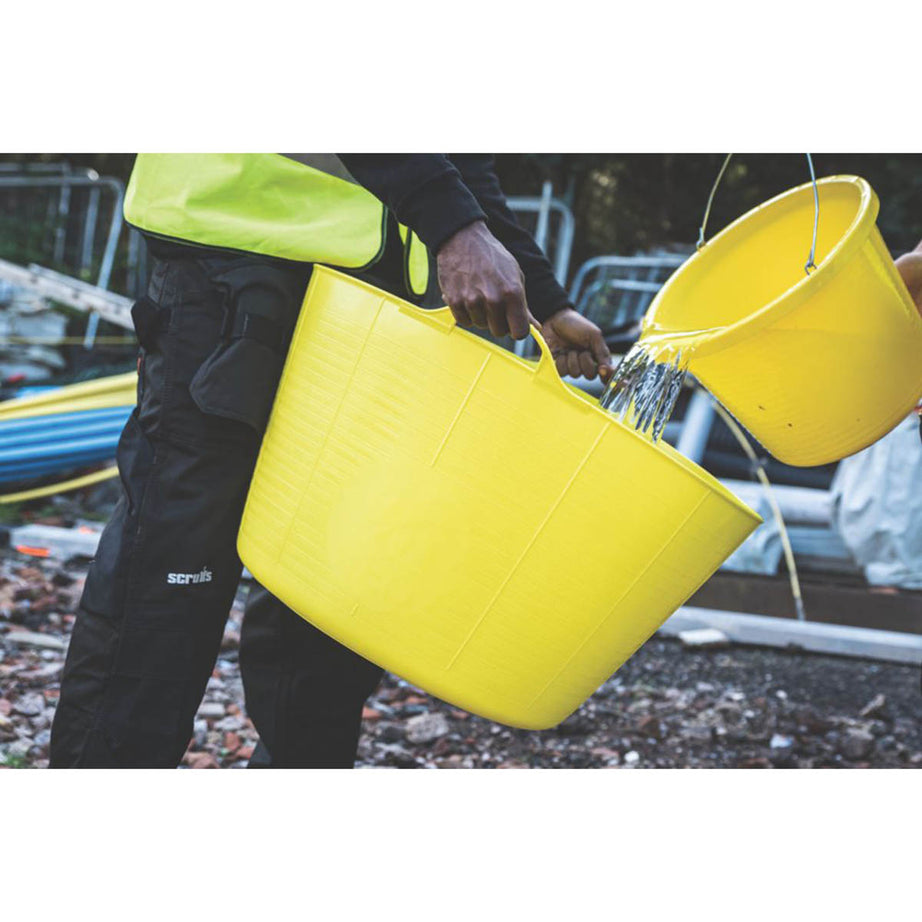 Red Gorilla Tub Bucket Polyethylene Yellow Hardwearing Flexible With Handles 75L - Image 6