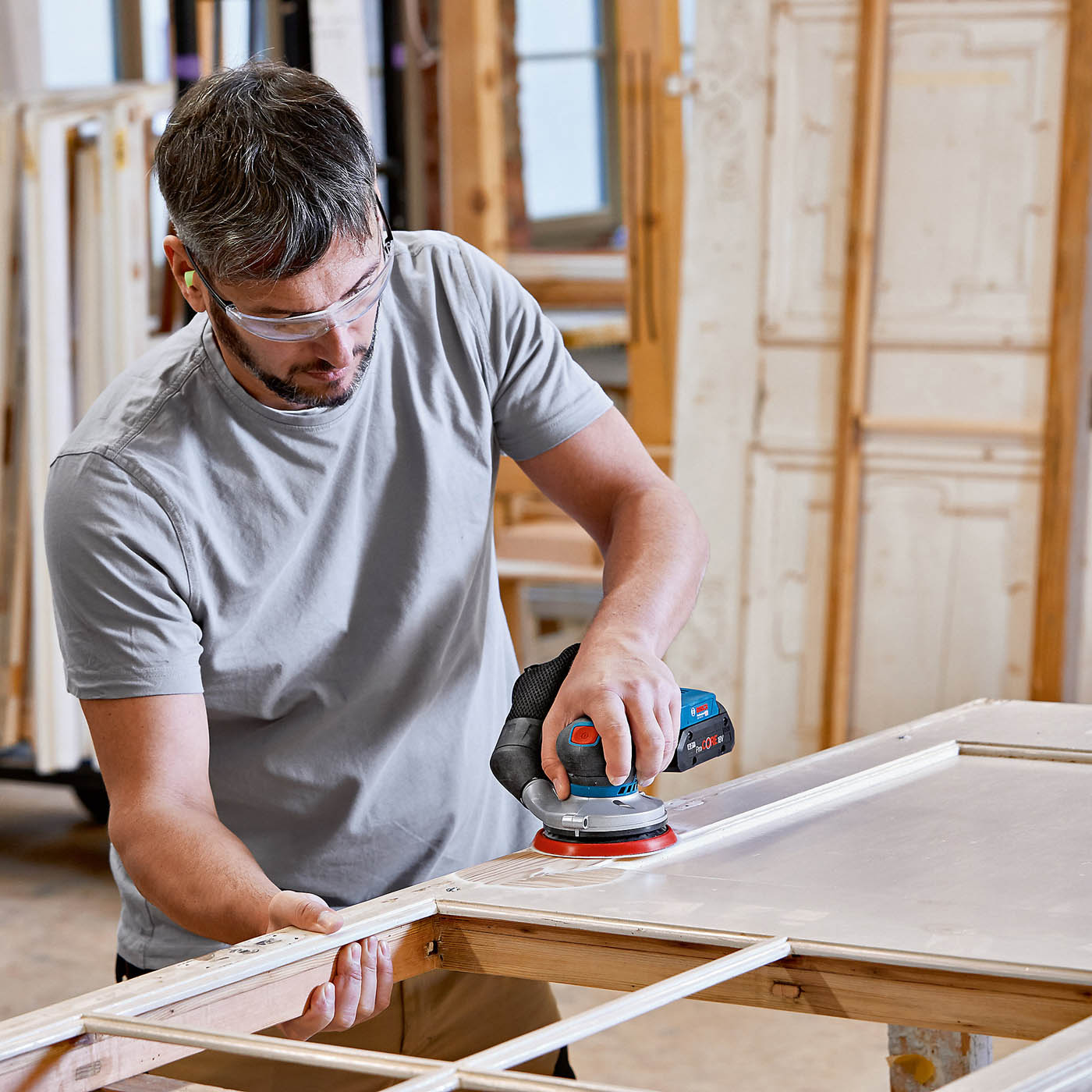 Bosch Random Orbital Sander GEX 18 V-125 Soft Grip Compact Powerful Body Only - Image 5