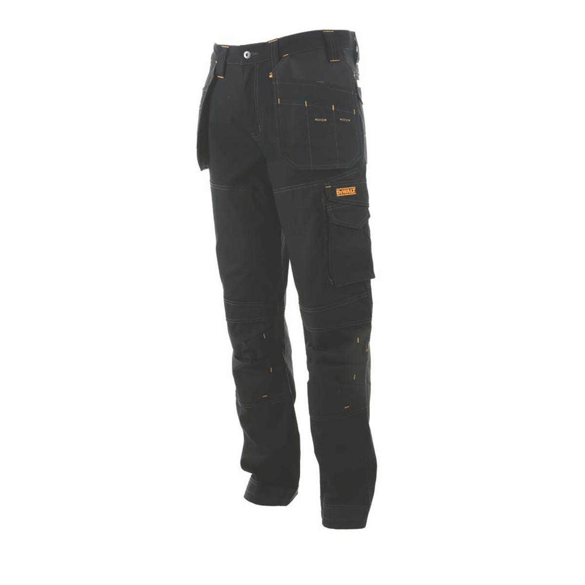DeWalt Work Trousers Mens Regular Fit Black Stretch Multi Pockets 36"W 31"L - Image 1