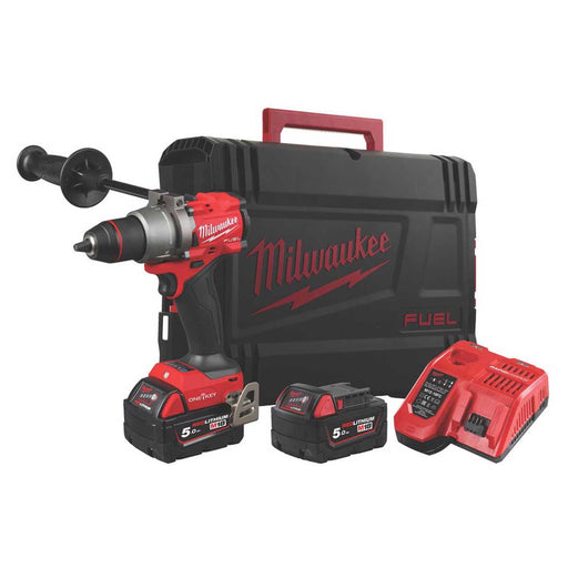Milwaukee Combi Drill Cordless 18V 2x5.0Ah Li-Ion M18ONEPD3-502X One Key Compact - Image 1