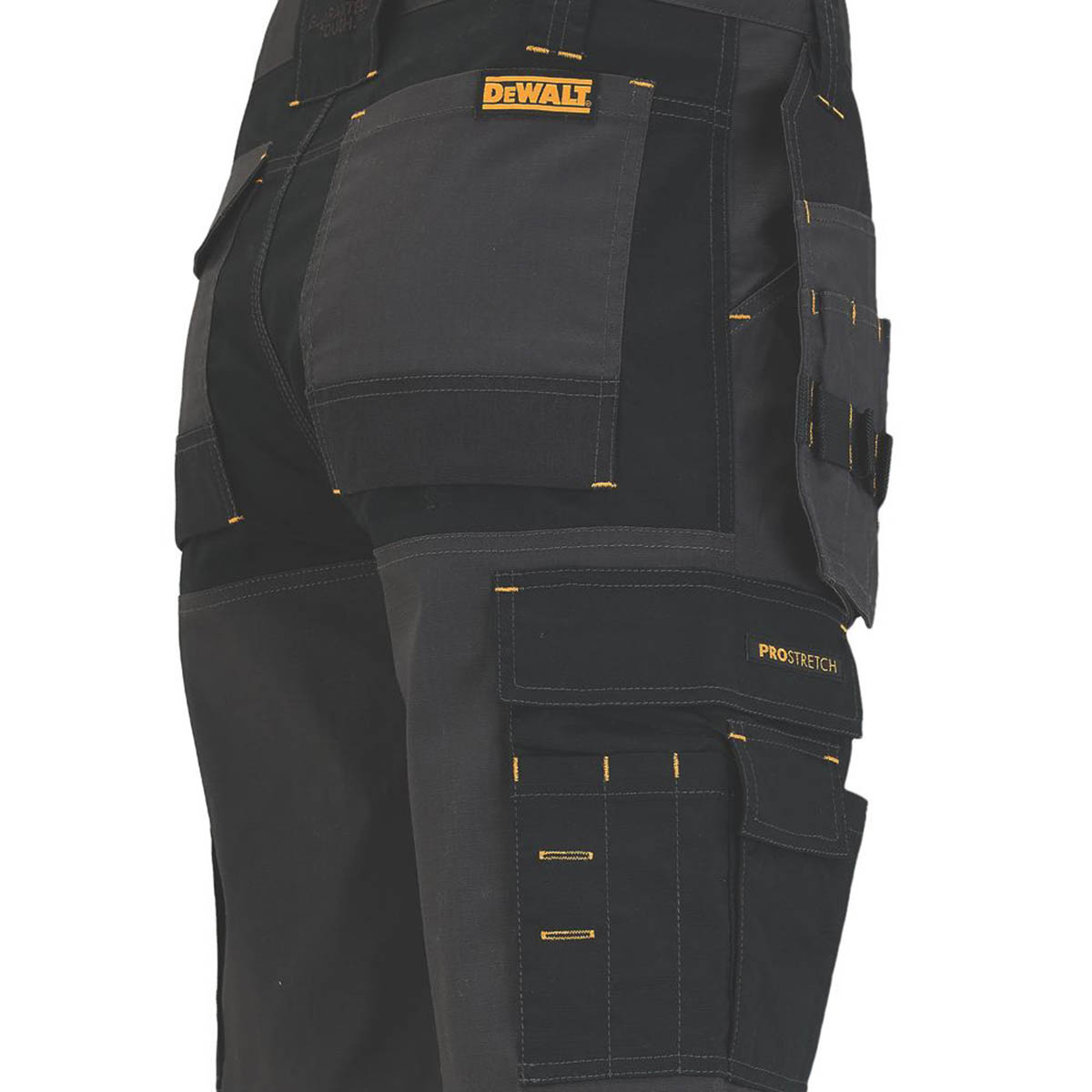 DeWalt Work Shorts Mens Regular Fit Grey Black Multi Pocket Cargo Workwear 34"W - Image 4