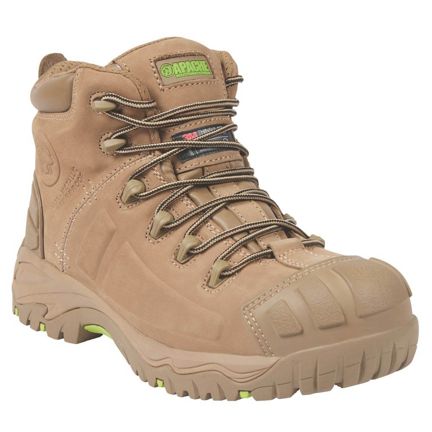 Apache Safety Boots Mens Standard Fit Brown Waterproof Composite Toe Size 10 - Image 1