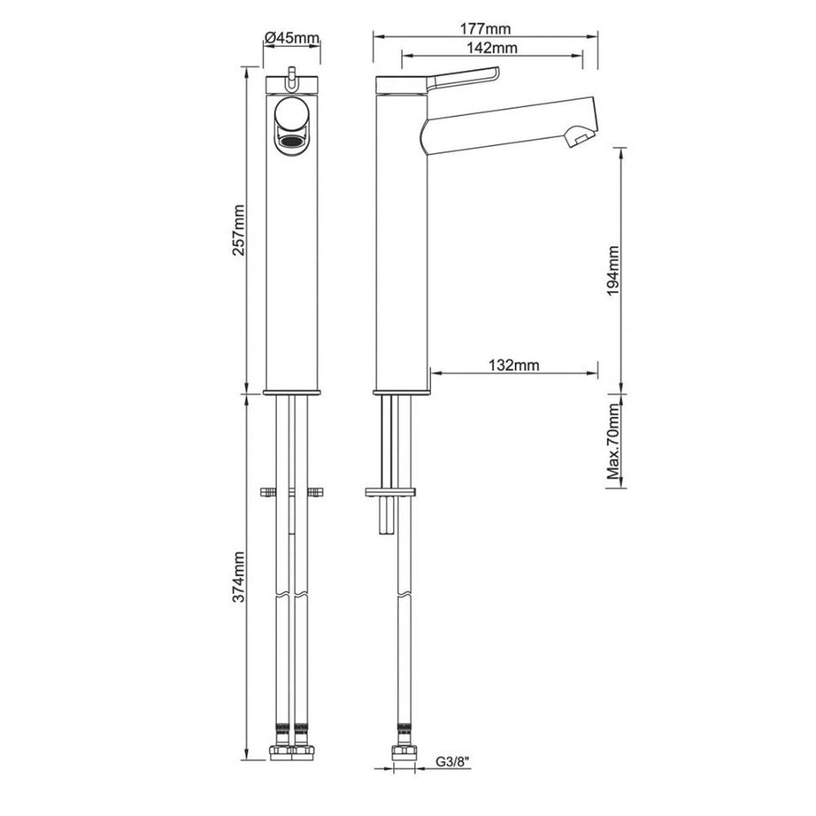 Swirl Bathroom Basin Tap Mono Mixer Brass Tall Single Lever Modern Faucet - Image 3