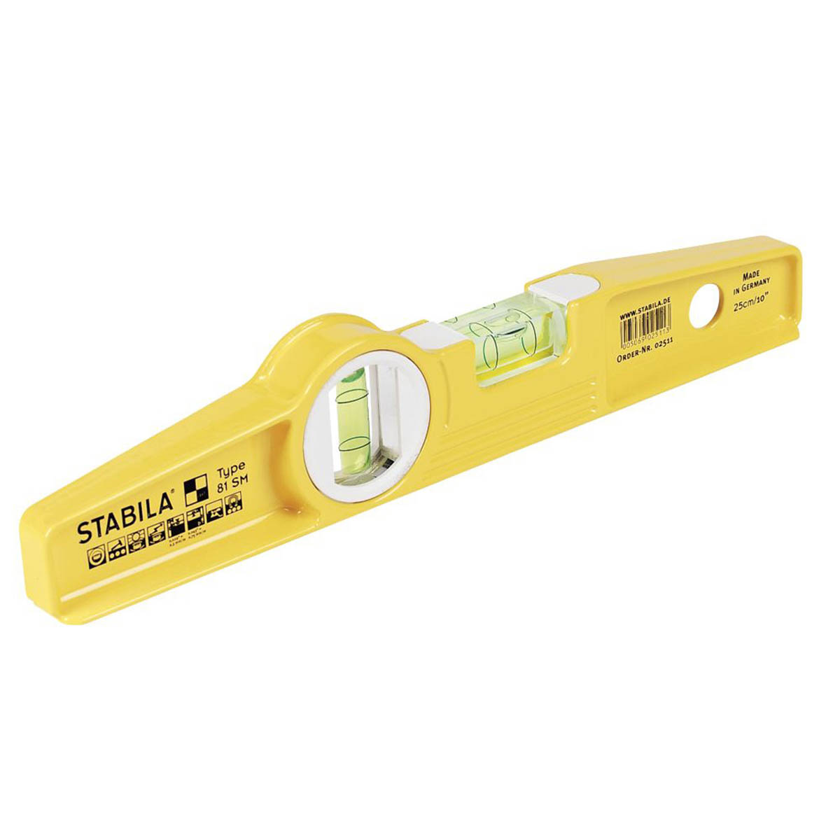 Stabila Scaffold Spirit Level Boat Magnetic Aluminium Frame Yellow 250mm - Image 2