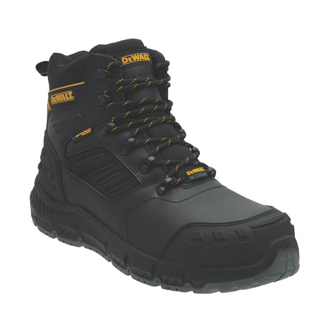 DeWalt Safety Boots Mens Wide Fit Black Waterproof Work Shoes Steel Toe Size 7 - Image 1