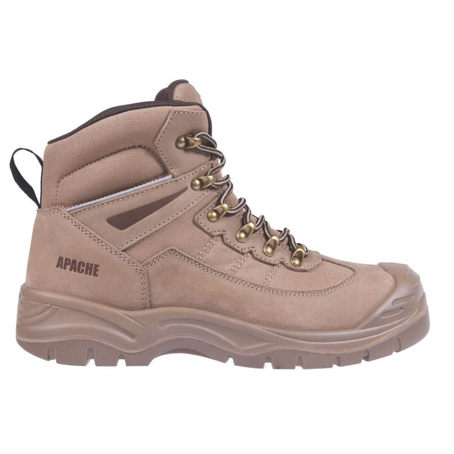 Apache Mens Safety Boots Stone Beige Steel Toe Cap Comfort Ankle Size 10 - Image 3