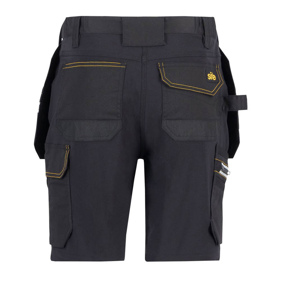 Site Womens Work Shorts Kilani Stretch Black Grey Multi Pockets Size 18 - Image 5