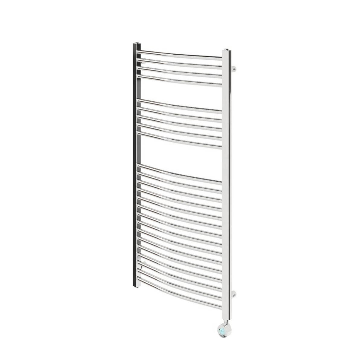 Flomasta Electric Towel Rail Radiator Curved Bathroom Warmer (H)120x(W)60cm - Image 1