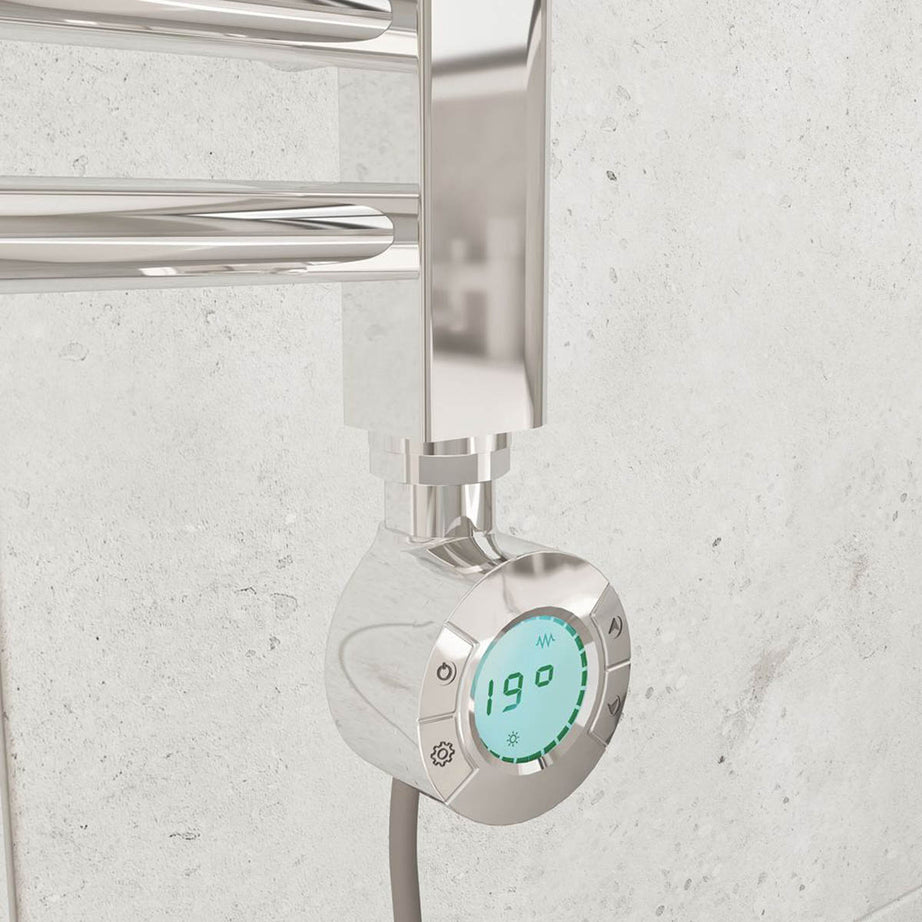 Flomasta Electric Towel Rail Radiator Curved Bathroom Warmer (H)120x(W)60cm - Image 3