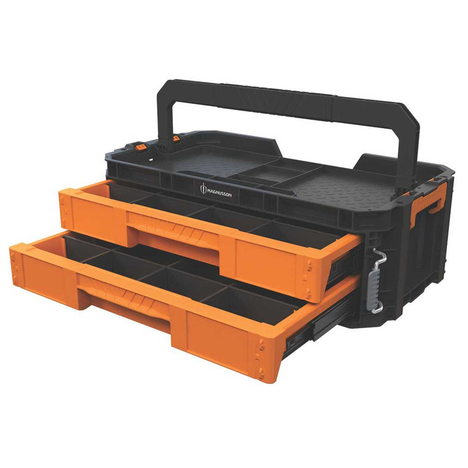 Magnusson 2 Drawers Tool Box Stackable Carrying Handles Water-Resistant 21.34" - Image 2