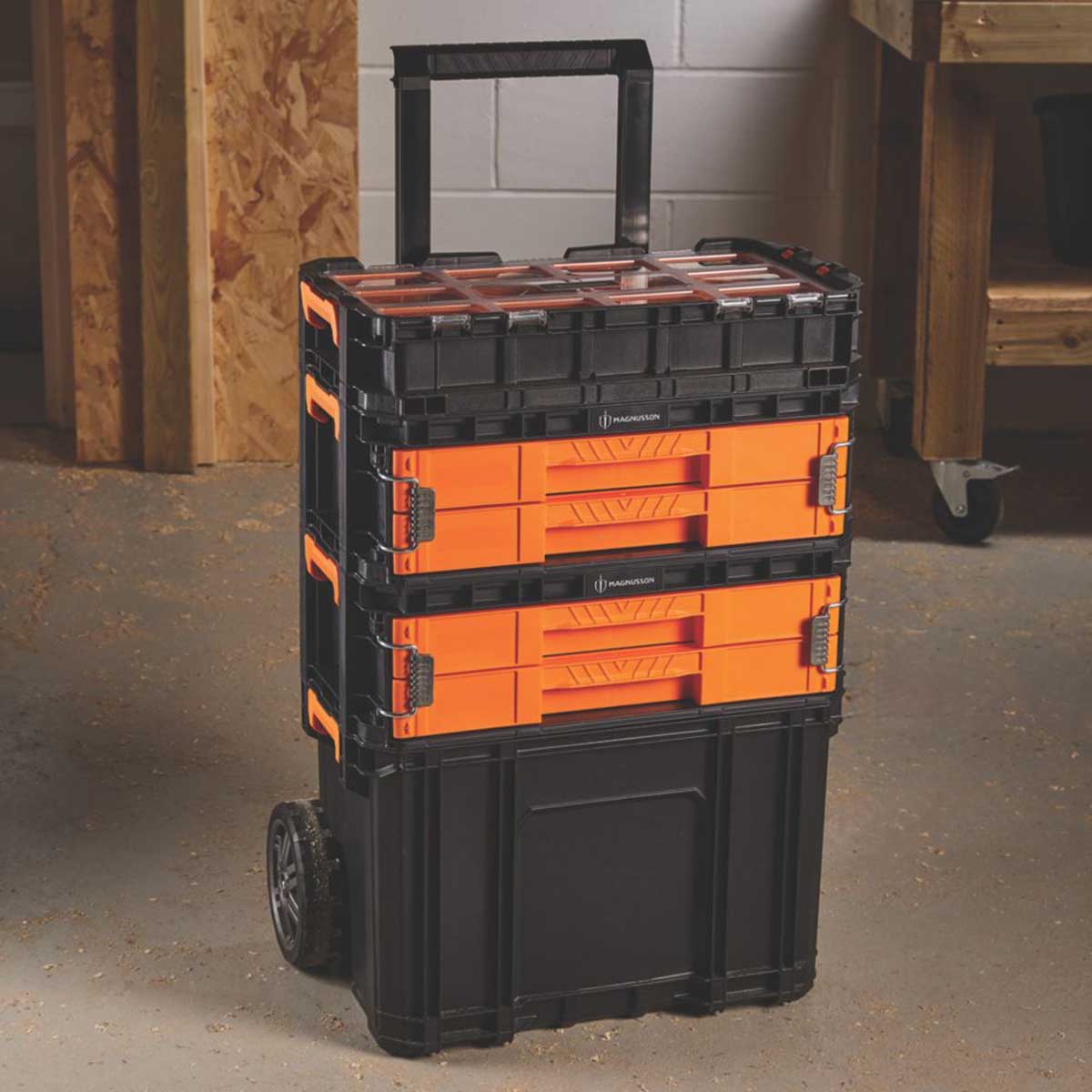 Magnusson 2 Drawers Tool Box Stackable Carrying Handles Water-Resistant 21.34" - Image 4