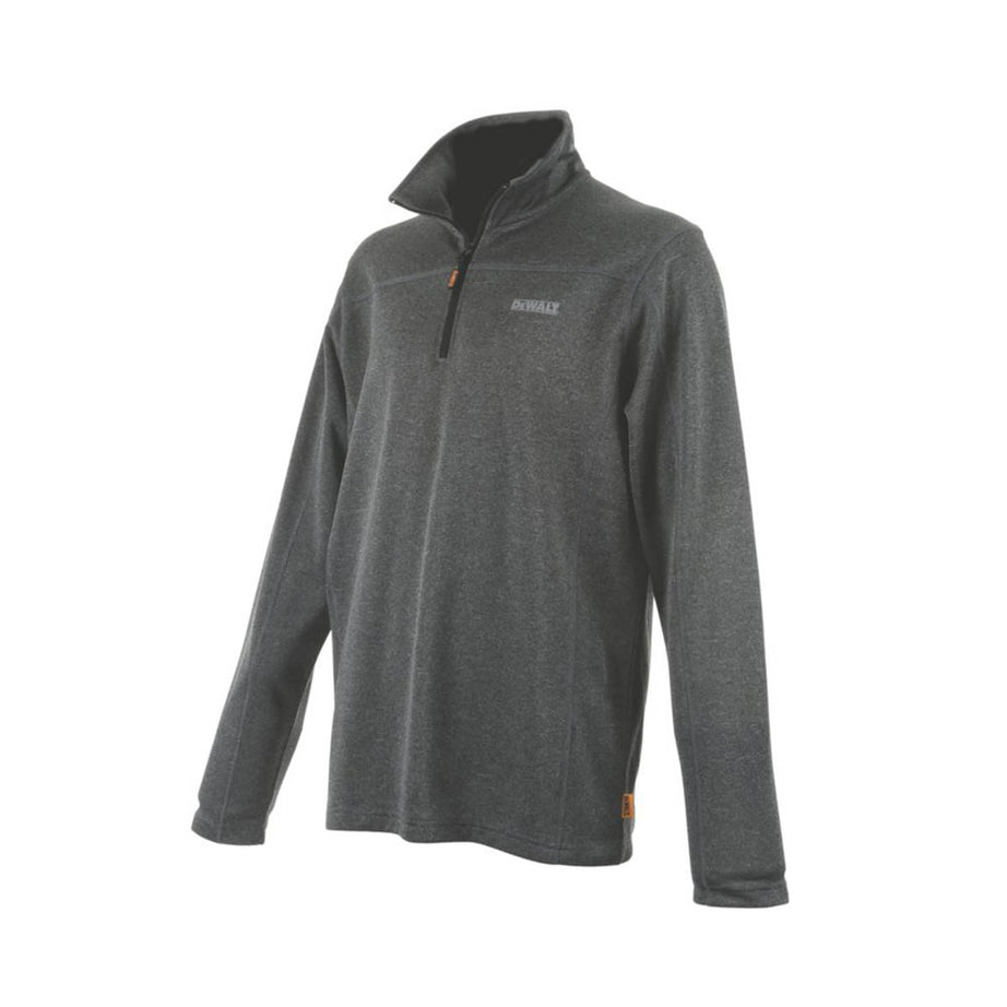 DeWalt Mens Work Top Grey Sweatshirt Mid Layer Quarter Zip Through Large 46" - Image 1