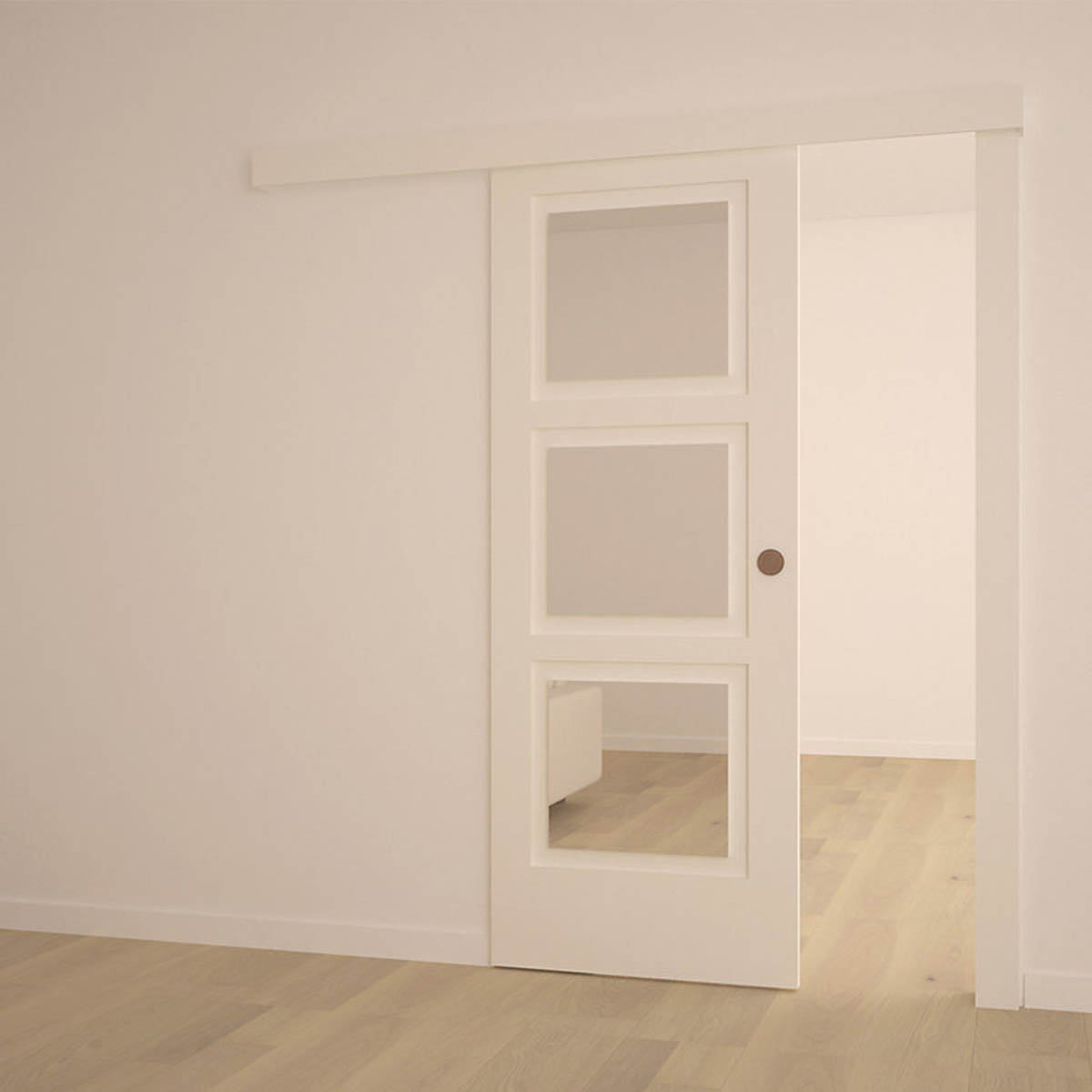 Sliding Door Track Rail System Kit Hardware Durable Top Hung Silver 147.3cm - Image 3