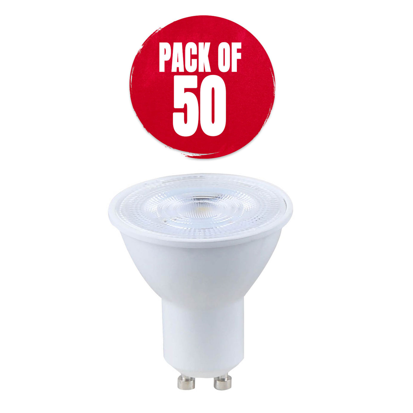 LAP Light Bulb LED Spotlight Plastic White GU10 Cool White 3.6W 50 Pack - Image 1
