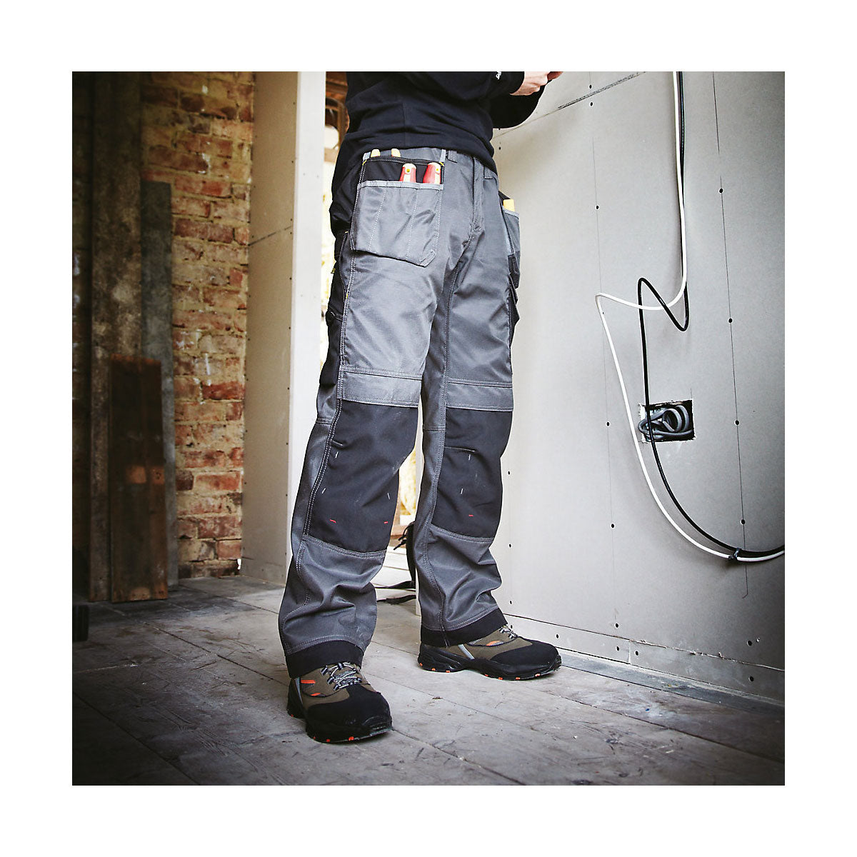 Snickers Work Trousers Mens Relaxed Fit Grey Black Multi Pockets Cargo 35"W 32"L - Image 3