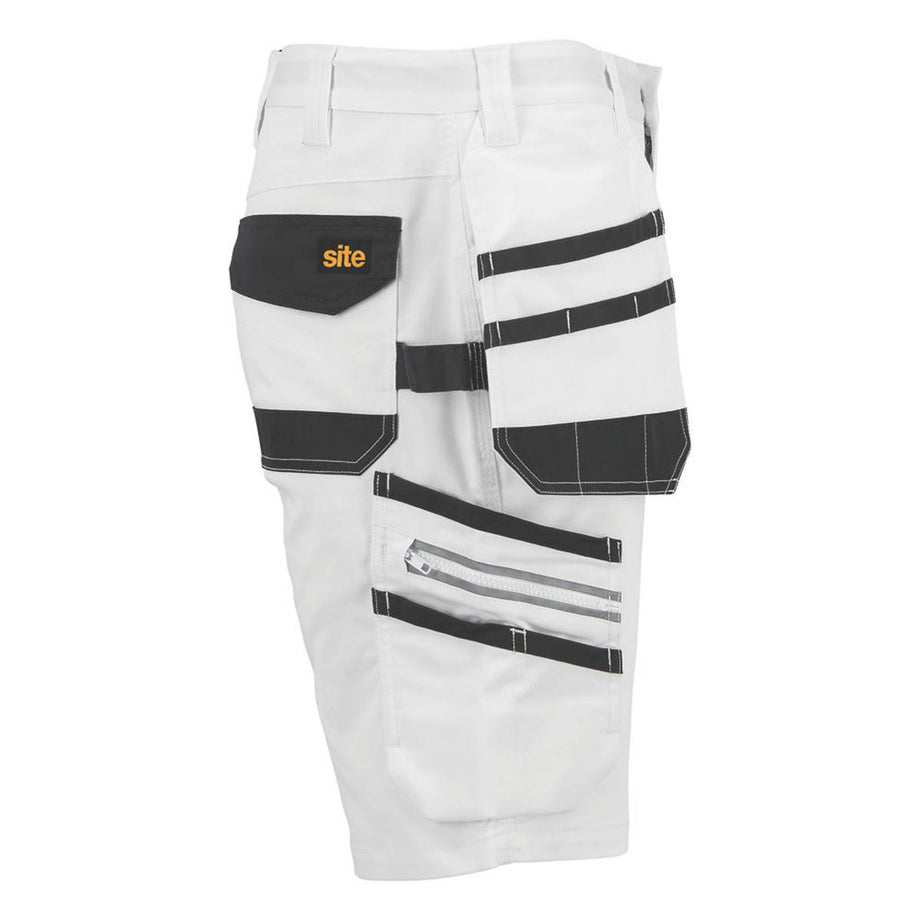 Site Mens Work Shorts Cargo White Grey Breathable Multi Pockets Holster 34" W - Image 4