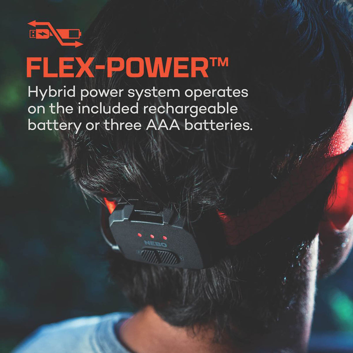 Nebo CurvBeam 600 Flex Rechargeable LED Headlamp Black 600lm - Image 5