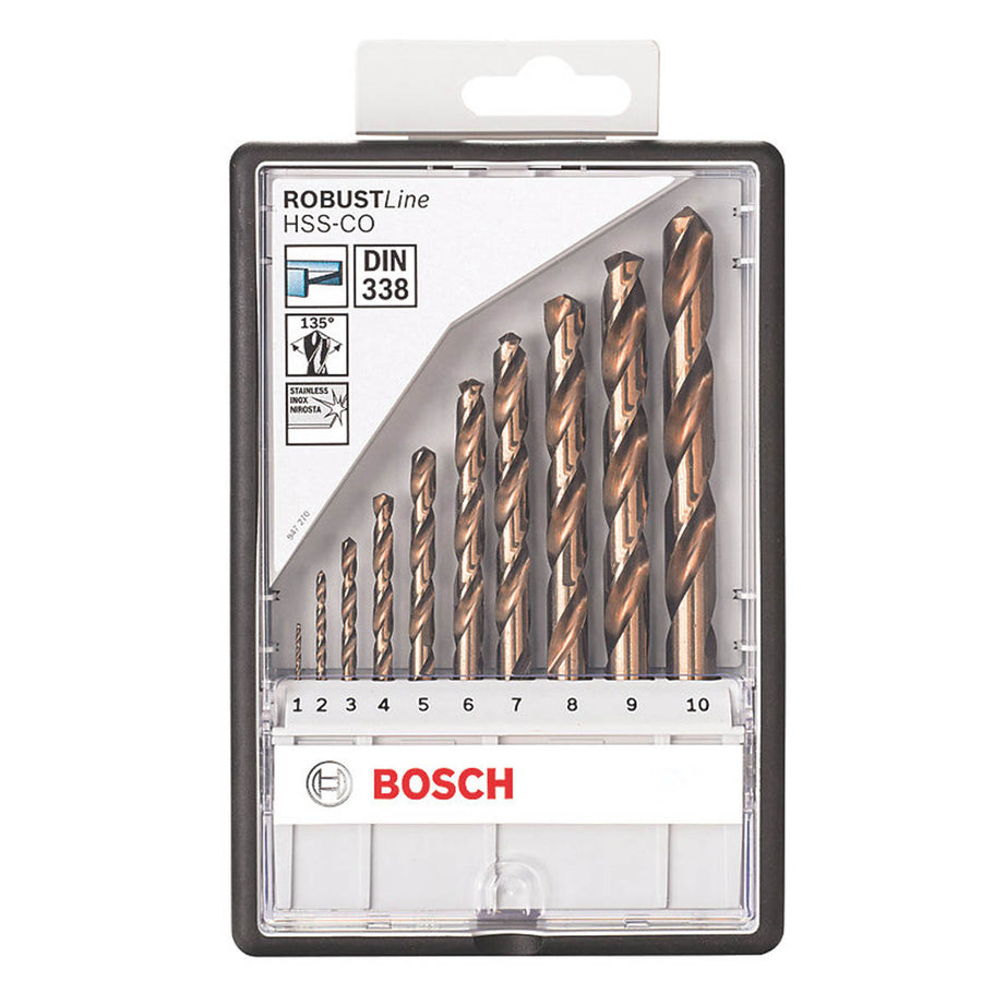Bosch Drill Bit Set Robust Line Straight Shank Split Point Tip Metal Pack Of 10 - Image 2