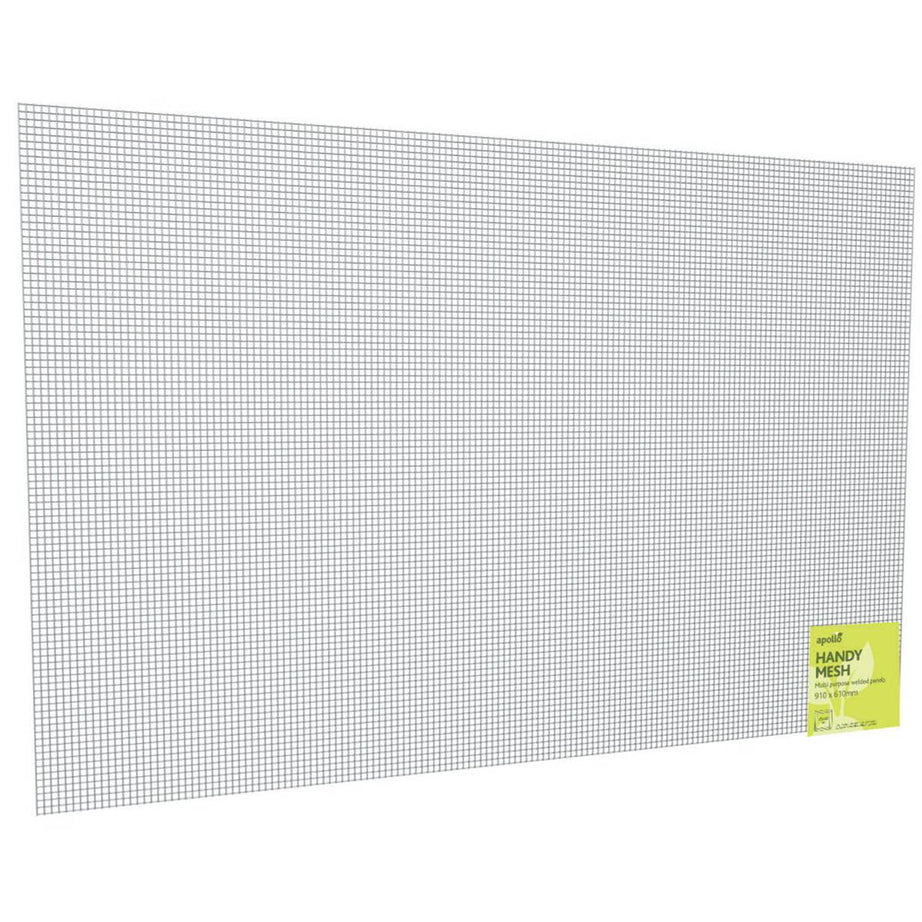 Apollo Mesh Panels 13mm Galvanised Grey Steel Welded Wire 610 x 910mm 10 Pack - Image 1
