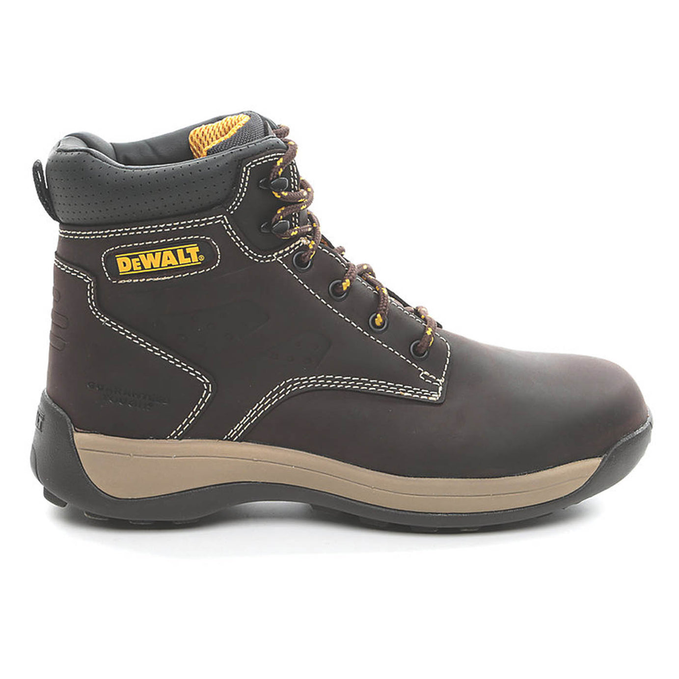 DeWalt Safety Boots Mens Standard Fit Brown Leather Steel Toe Work Shoes Size 9 - Image 2