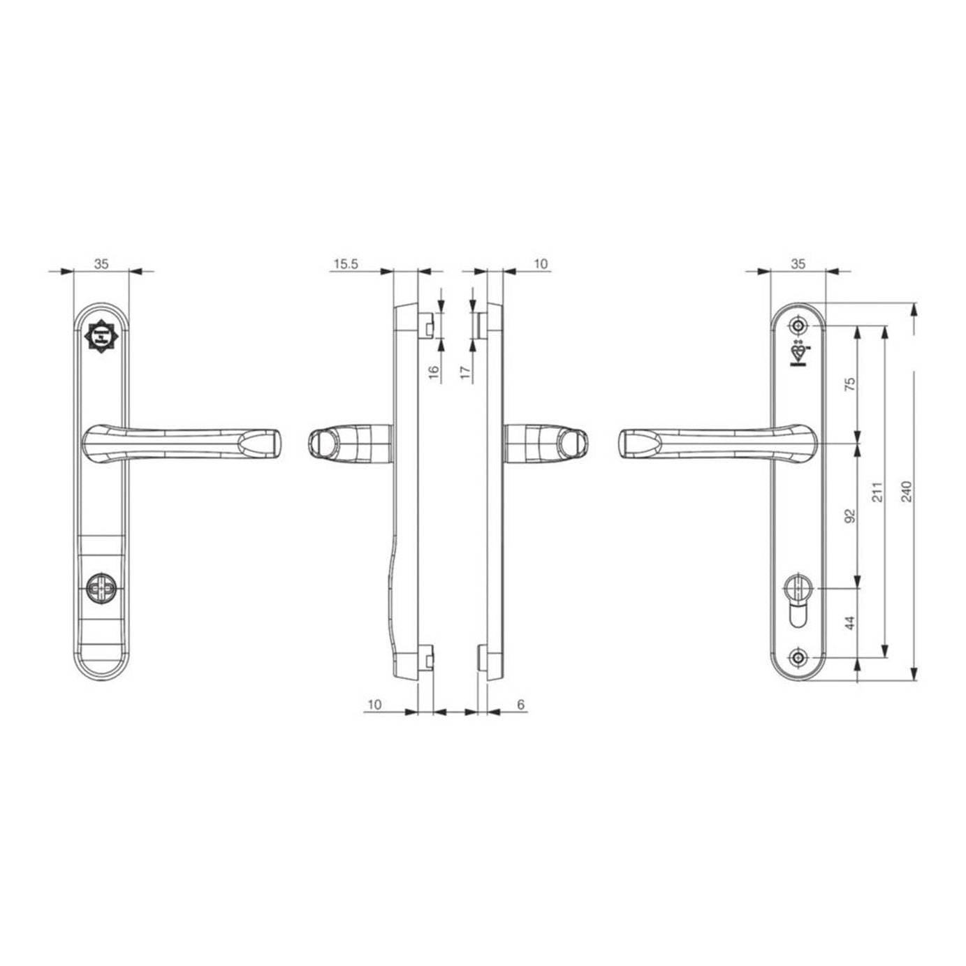 Smith & Locke  Door Handles Pair Satin Nickel - Image 3