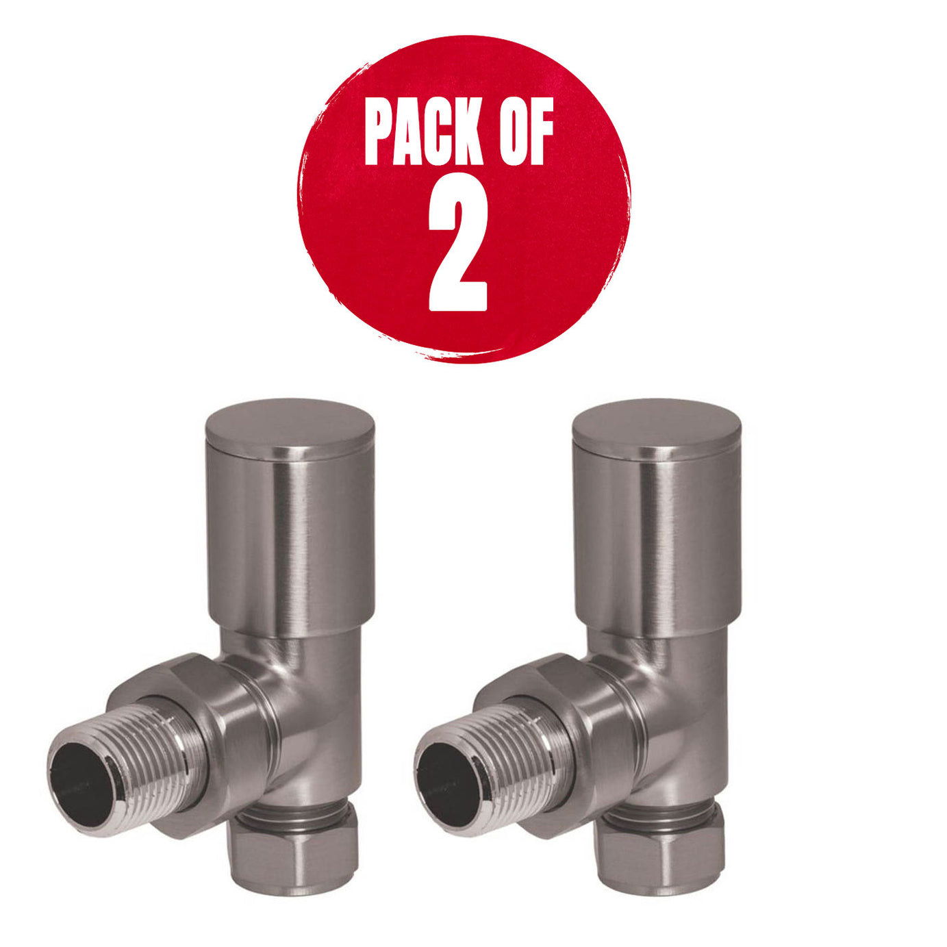 Towelrads Designer Radiator Valves Angled Manual Chrome 15mm x 1/2" 2 Pack - Image 1