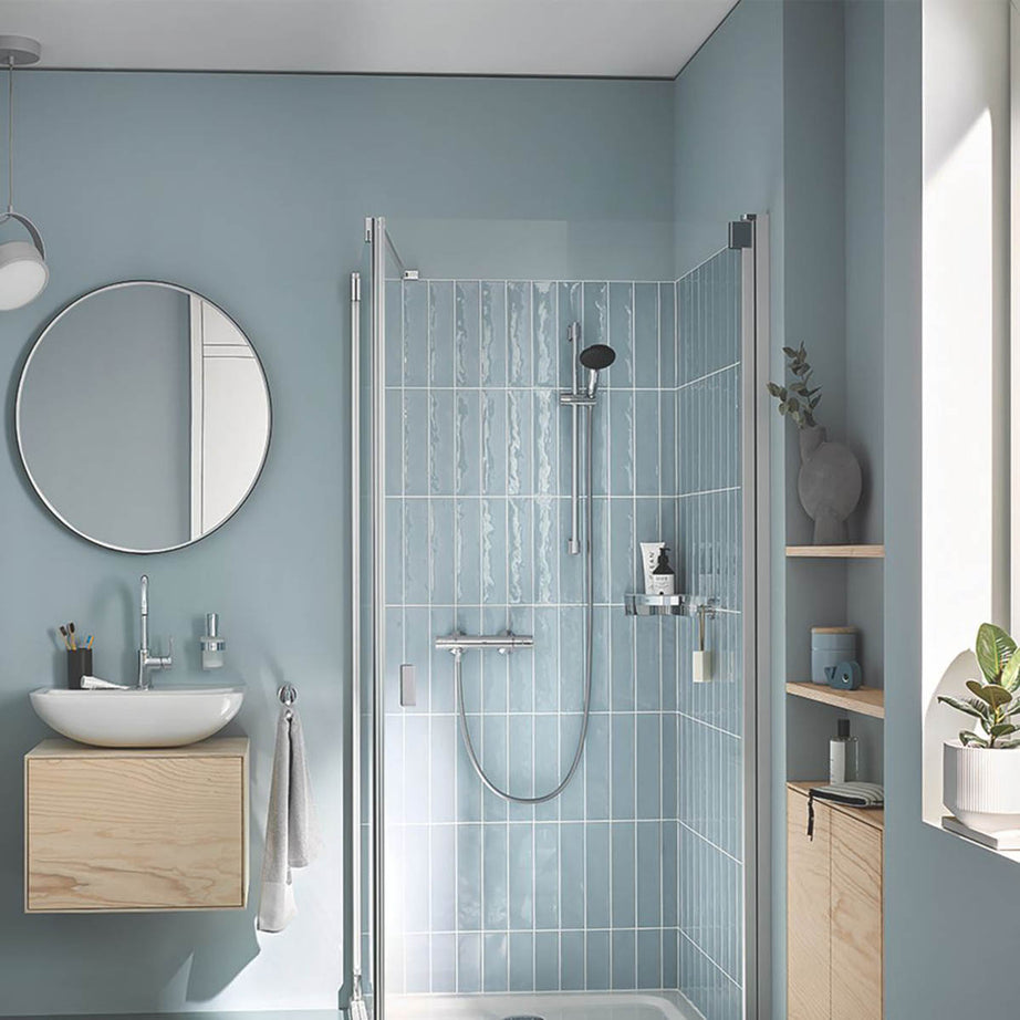 Grohe Thermostatic Shower Mixer Exposed Chrome Single Spray Pattern Round Head - Image 5