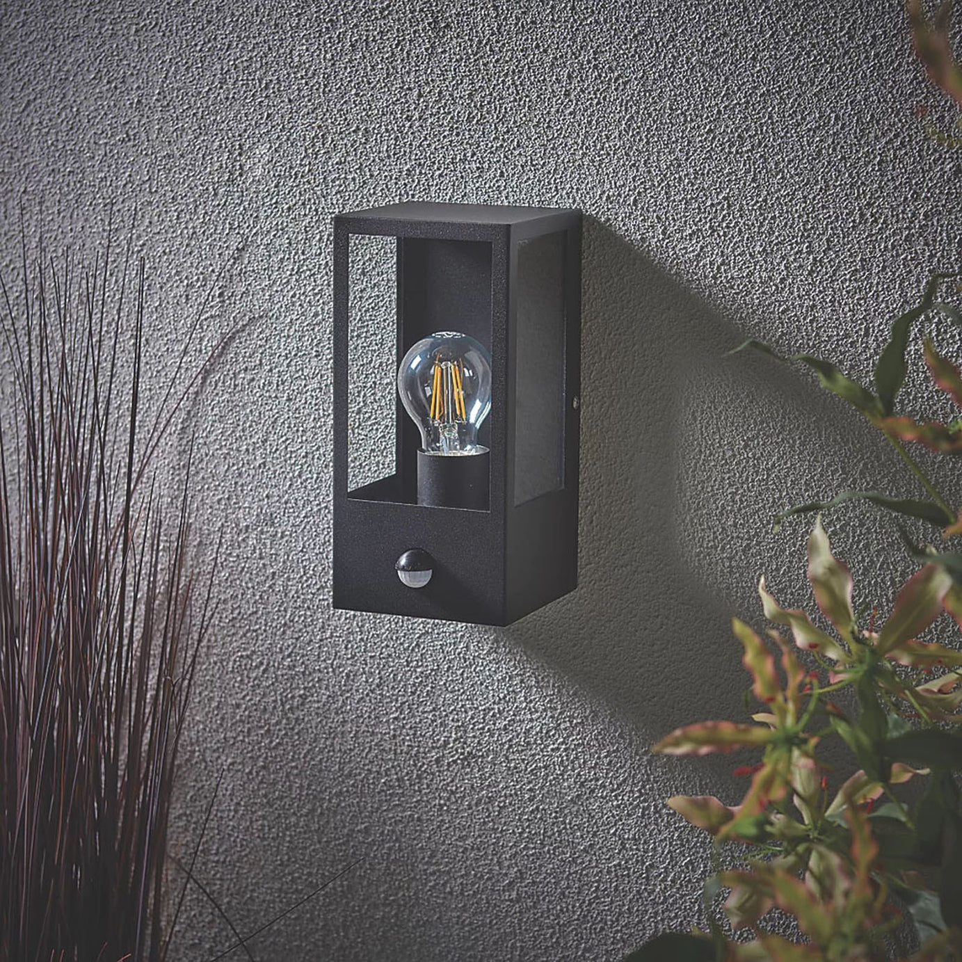 LAP Wall Light Lantern Breton Black Matt 28W PIR Adjustable Sensor Outdoor IP44 - Image 3