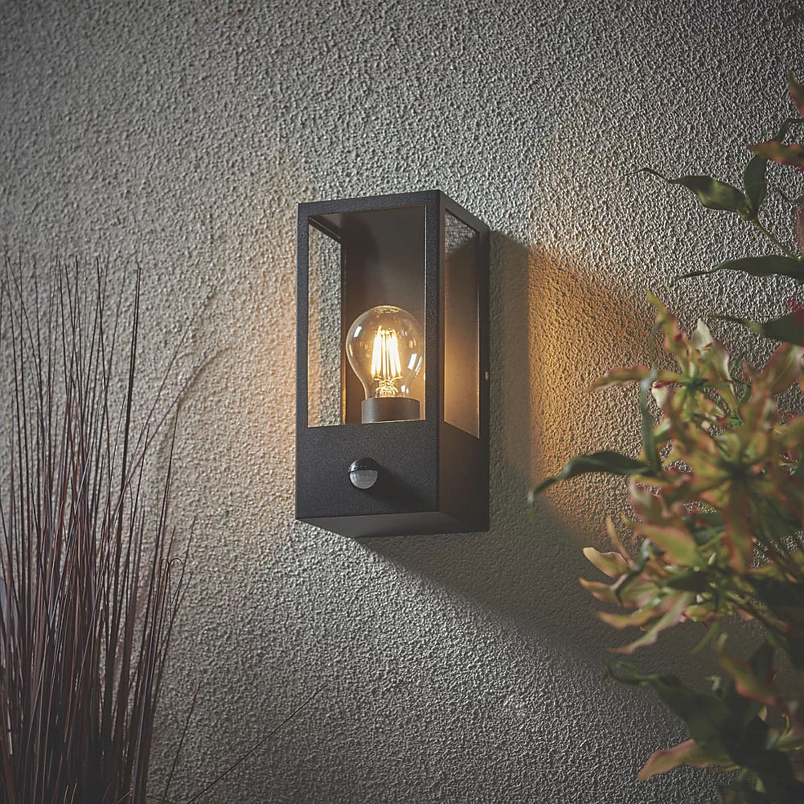 LAP Wall Light Lantern Breton Black Matt 28W PIR Adjustable Sensor Outdoor IP44 - Image 4