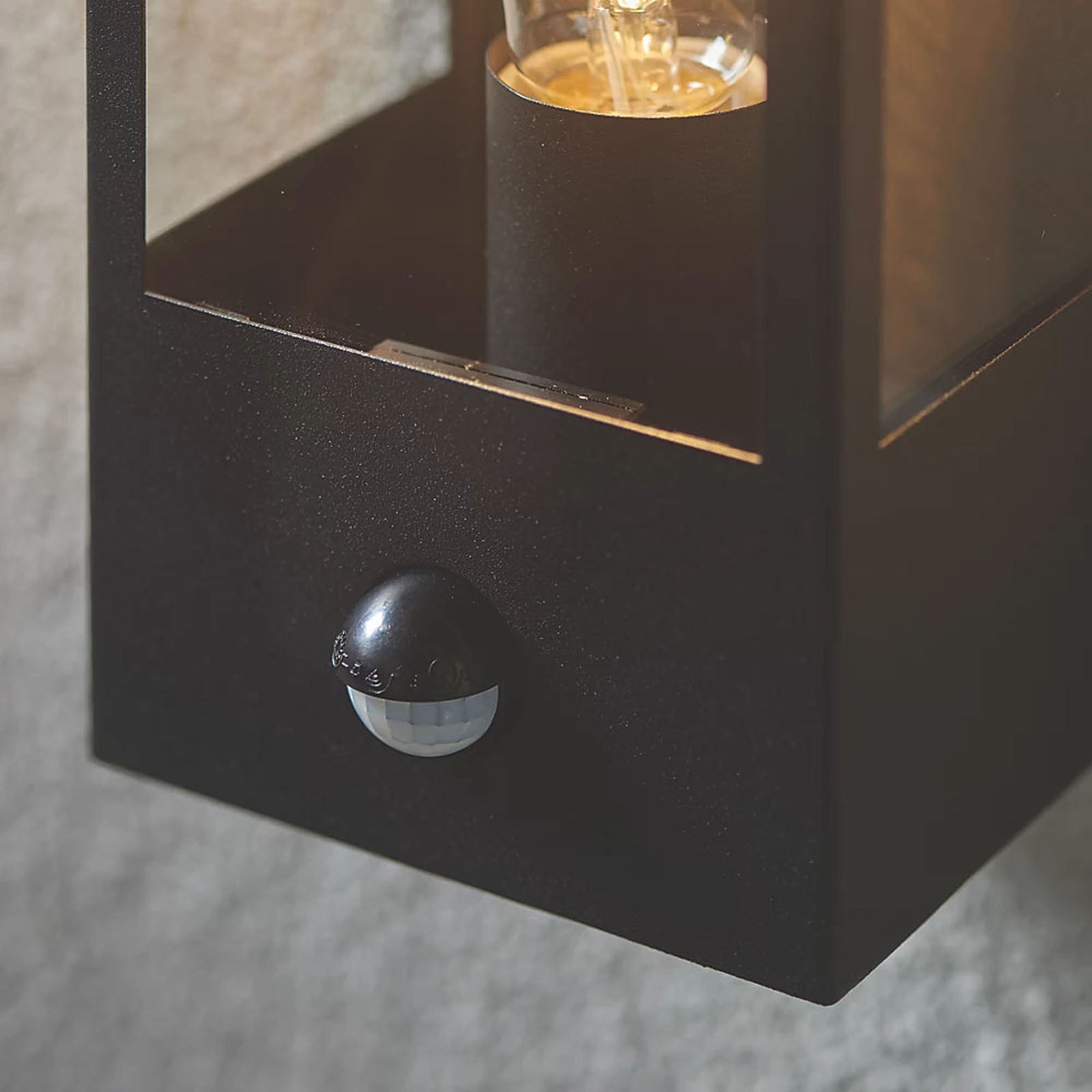 LAP Wall Light Lantern Breton Black Matt 28W PIR Adjustable Sensor Outdoor IP44 - Image 5