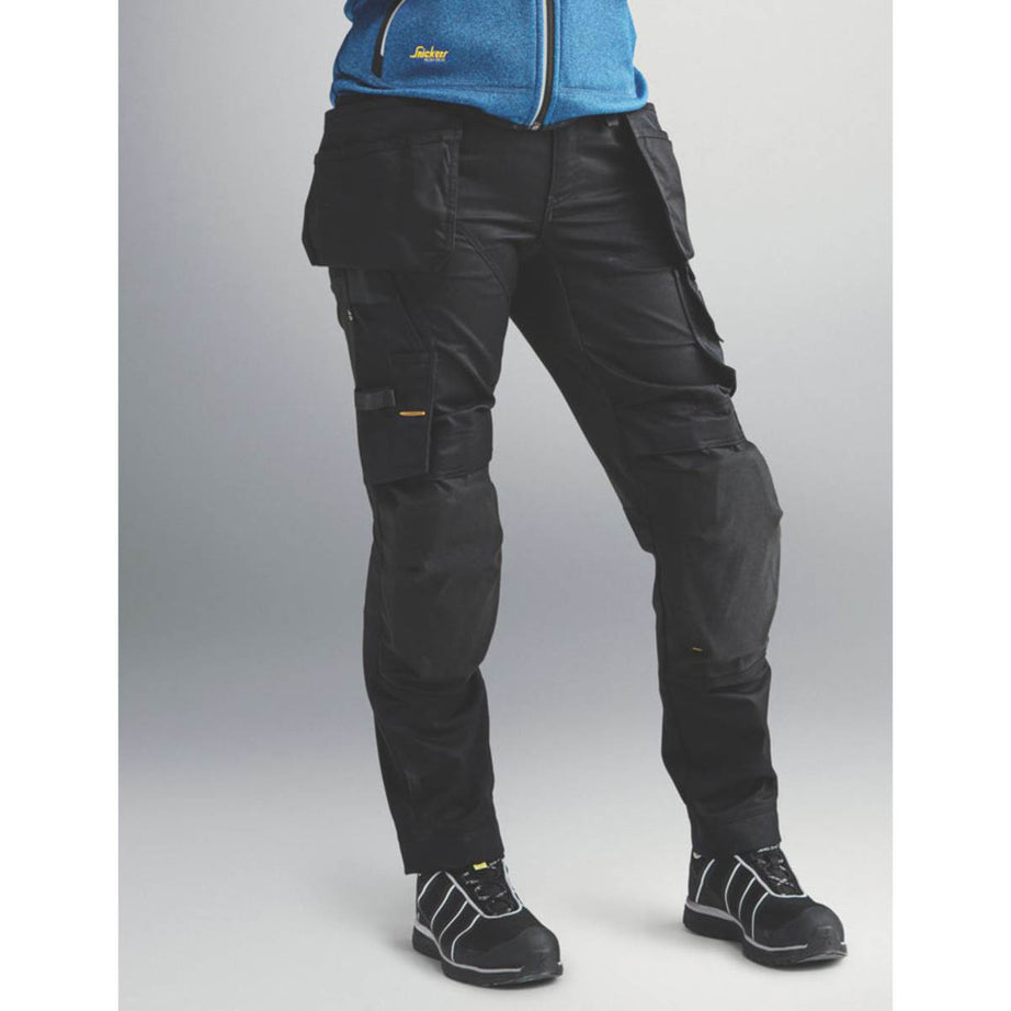 Snickers Work Trousers Womens Slim Fit Black Stretch Multi Pockets Size 18 31"L - Image 6