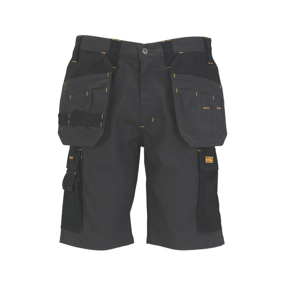 DeWalt Work Shorts Mens Regular Fit Grey Black Multi Pocket Breathable 38"W - Image 1