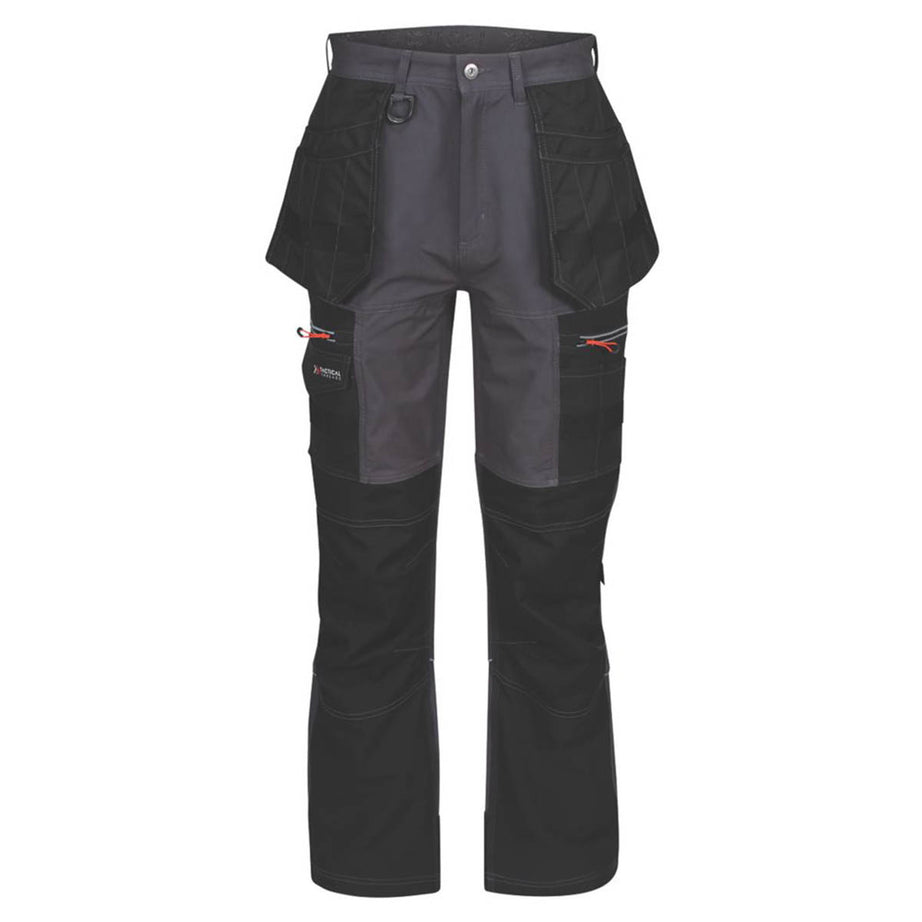 Regatta Work Trousers Mens Classic Fit Grey Black Multi Pockets 36"W 33"L - Image 1