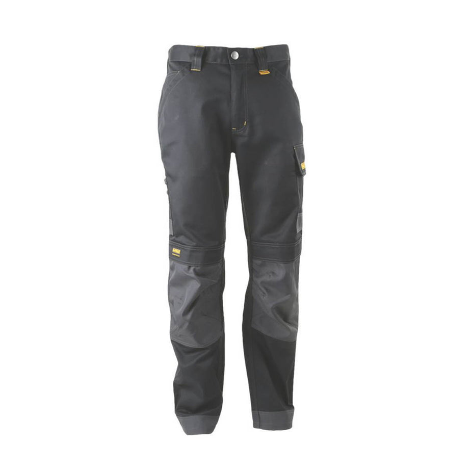DeWalt Mens Work Trousers Cargo Multi Pockets Breathable Zip Black 32" W 31" L - Image 1